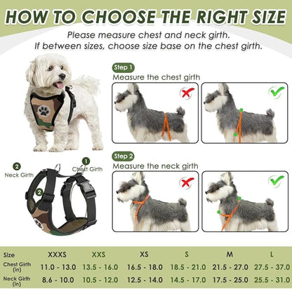SlowTon Dog Seat Belt Harness for Car, Dog Car Harness Adjustable Mesh Breathable &amp; Dog Seatbelt Safety Tether with Elastic Bungee for Small Medium Large Pets(Camouflage, Double Clip, XXS)