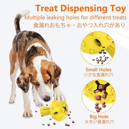 SCHITEC Dog Chew Toy for Large &amp; Medium Dogs, Rubber Treat Dispensing Toy for Aggressive Chewers, Interactive Slow Feeder Tough Puzzle Toys Teeth Cleaning