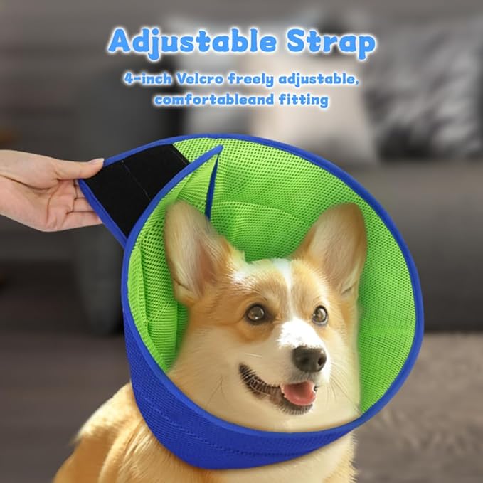 Soft Dog Cone Recovery Collars &amp; Cones After Surgery for Medium Large Dogs, Comfy Ecollars to Stop Licking, Adjustable, Dog Ecollars for Recovery Plastic: Superior Support Fabric: Soft Comfort, XL