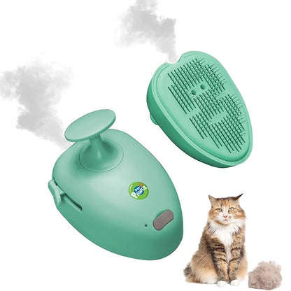 Cat Steam Brush for Shedding, 4 in 1 Rechargeable Steam Brush for Cats and Dogs, Anti-Static, Massage, Cleaning, Shedding &amp; Combing All In One!