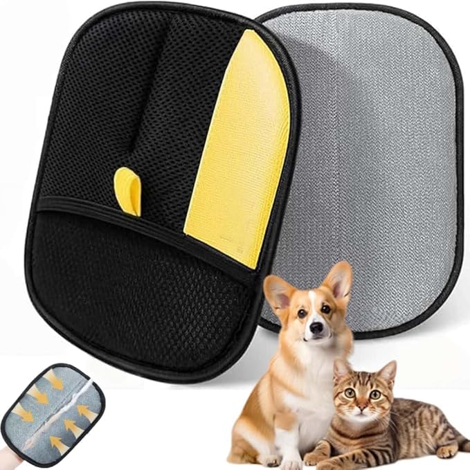 Morphcontainerpet Pet Hair Removal Gloves - Electrostatic Reusable for Cats &amp; Dogs, Furniture, Carpet, Car Seats (1.2 oz)
