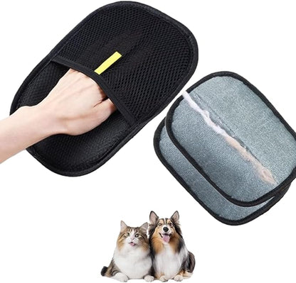 2 Pcs Pet Hair Removal Gloves for Dogs &amp; Cats, Electrostatic Glove for Pet Hair, Cat Grooming Gloves for Hair Removal，Reusable Cat &amp; Dog Hair Remover for Couch, Furniture, Carpet, Curtain