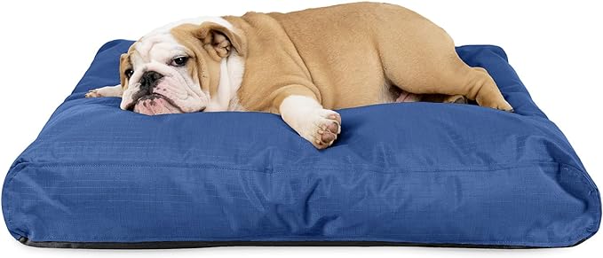 K9 Ballistics Tough Rectangle Pillow Medium Dog Bed - Removable Cover, Washable, Durable &amp; Water Resistant Dog Bed Made for Medium Dogs 33"x27" Blue Quartz
