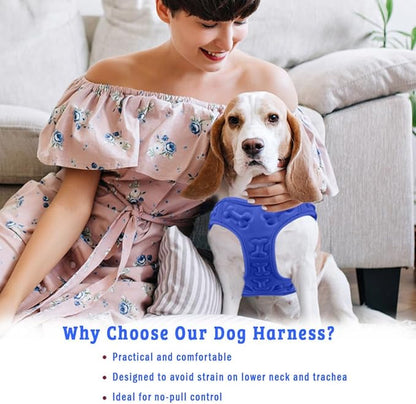 Comfort Fit Dog Harness No Pull with Adjustable Buckles Soft Padded Reflective Choke Step-in Pet Vest with Easy Control Handle for Small Medium Large Dogs &amp; Puppies for Walking Running Training