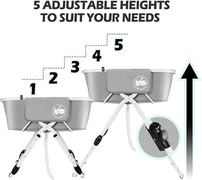 Premium Elevated &amp; Foldable Dog Bathtub – 5 Adjustable Heights for Back-Friendly Grooming. Portable Indoor/Outdoor Pet Washing Station, Supports Small &amp; Medium Dogs up to 140 lbs