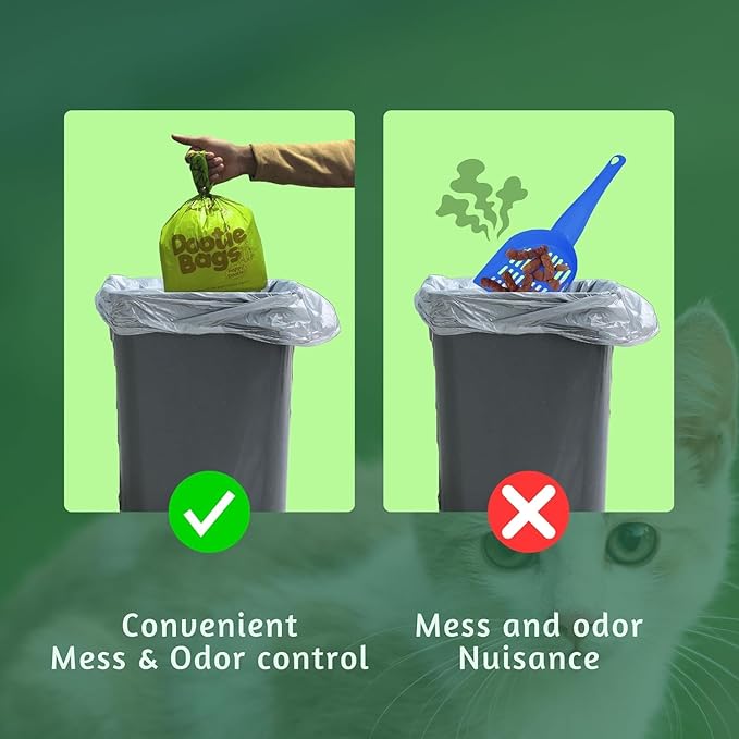 Pooch Approved Large Dootie Bags - Dog Poop Bags - Tie-Handles - 100 Count Dootie Strong and Leakproof - Perfect for Dogs &amp; Cats - Litter - Pet Waste Cleanup - Swivel Bin &amp; GoGo Stik Scoopers