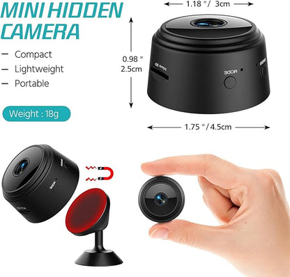Hidden Cameras - Spy Cam - WiFi 1080P HD Camera with Motion Detection and Night Vision, Phone App Alerts for Indoor/Outdoor Wireless Surveillance, Baby,Car &amp; Pet Monitoring Black (Exclude SD Card)