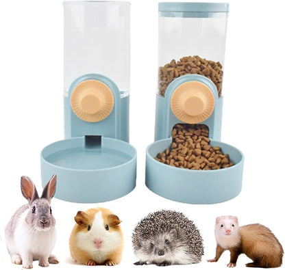 Hanging Automatic Rabbit Food Water Dispenser, Auto Dog Kennel Water Dispenser 35OZ Gravity Bunny Feeder, Dog Cage &amp; Crate Water Dispenser for Rabbit Guinea Pig Hedgehog Ferret Kitty Puppy