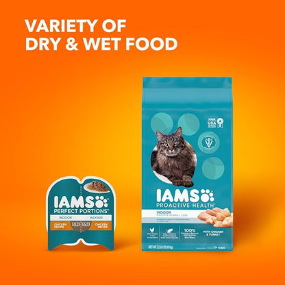 IAMS Proactive Health Indoor Weight Control &amp; Hairball Care Adult Dry Cat Food, Chicken &amp; Turkey Recipe, 22 lb. Bag