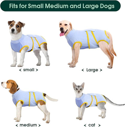 Kuoser Recovery Suit for Dogs Cats After Surgery, Professional Pet Recovery Shirt Dog Abdominal Wounds Bandages, Substitute E-Collar &amp; Cone,Prevent Licking Dog Onesies Pet Surgery Recovery Suit