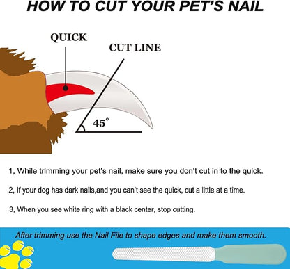 Dog Nail Clipper,Pet Nail Trimmers Safety Guard to Aviod Over Cutting,Puppy Cat Claw Trimmer,with Free Dog Comb &amp; Nail File, Sharp Grooming Clipper, Great for Thick Toenail, Green