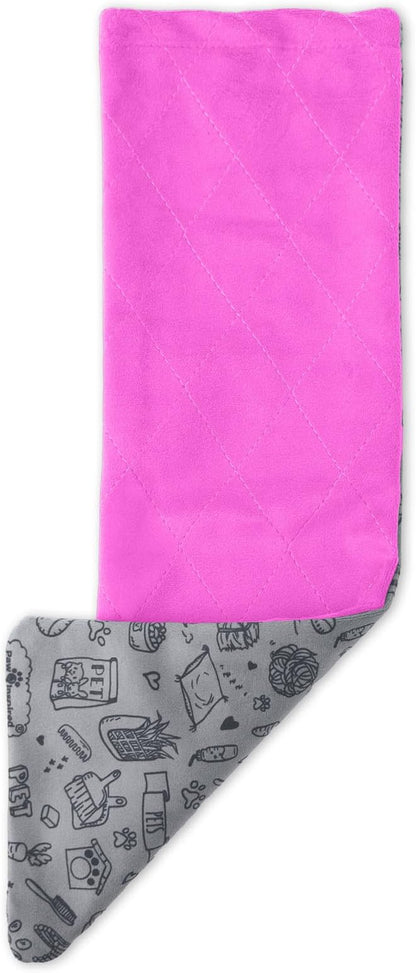 Paw Inspired Fitted Fleece Liner for Ferret Nation, Critter Nation Cage for Ferrets, Rats, Chinchillas, Hedgehogs &amp; Other Small Animals (Pink, Ramp Cover)