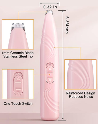 LEYOUFU Dog Paw Trimmer for Grooming, Cordless Electric Small Pet Grooming Clippers Hair Trimmer for Dogs Cats, Low Noise for Trimming Pet&