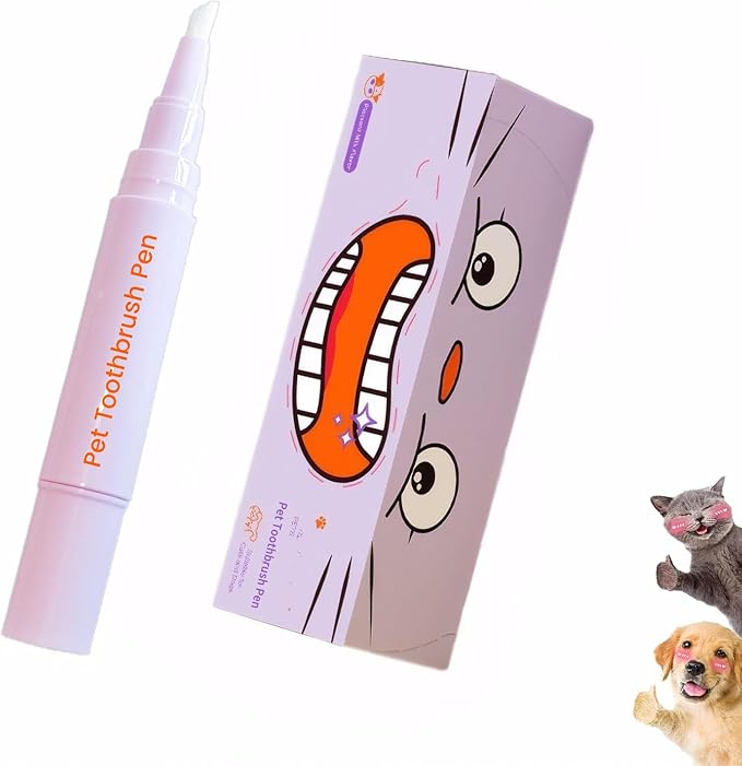 Pet Toothbrush Pen &amp; Oral Repair Gel for Dogs &amp; Cats – Teeth Cleaning Pen, Natural Plant Substance Tartar Remover for Repairing Pets&