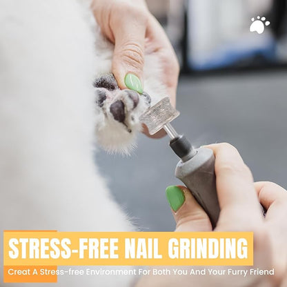 CAELUM Diamond-Coated Pet Nail Grinder Bit, 1/8” Shank for Dremel Nail Tools, Durable &amp; Low-Noise Nail Trimmer for Dogs, Top &amp; Side Grinding, Gentle, Precise Nail Grooming（80grit）