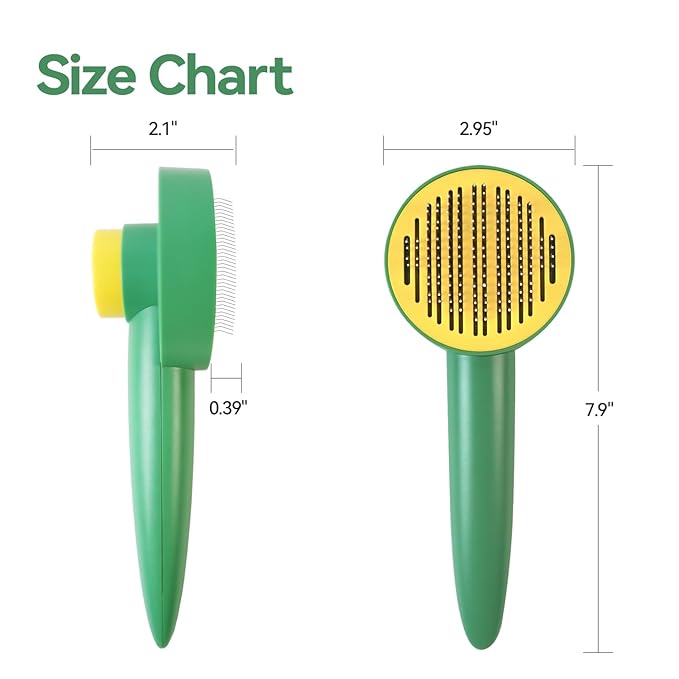 Dog &amp; Cat Brush,Pet Grooming Kit 2PCS- Cat Brush for Shedding| Pet Metal Comb. Self-Cleaning Slicker Brush for Short and Long Hair. Removes Undercoat, Loose Hair, Tangled, Dirt and Massages.