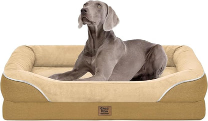 Washable Orthopedic Large Dog Bed - XL Large Dog Bed with Removable Bolsters Cover Foam Support Big Dogs Beds Non-Slip Bottom &amp; Waterproof Pet Beds