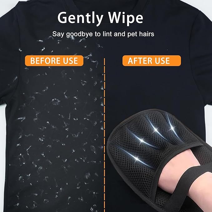 3PC Pet Hair Removal Glove for Cats &amp; Dogs, 2025 Newly Upgraded Five-Finger Electrostatic Pet Hair Gloves, Reusable Pet Hair Remover Tool for Furniture, Car, Couch, Carpet, Clothes