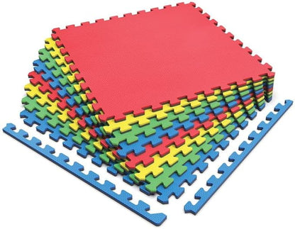 Norsk Reversible Kids Puzzle Play Mats 1/2" Thick EVA Interlocking Foam Tiles (Multicolor/Black 24 Tiles - 96 sq. Ft. 1/2" Thick)