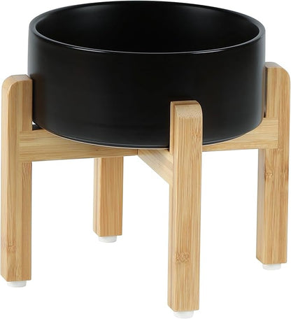 Ceramic Raised Dog Bowl Set, Elevated Dog Bowl with Stand, Food and Water Bowl for Medium Breed Dogs, Weighted Dog Dishes, Pet Bowl(7.3&