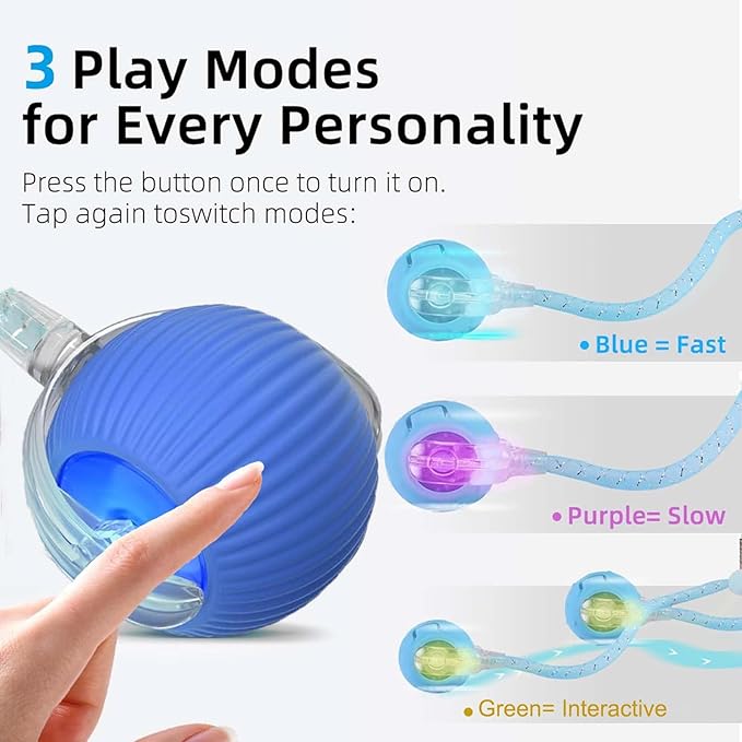 Speed 2.0 Tail Interactive Cat Toys for Indoor Cats, Chirping &amp; Motion Activate Ca t Toy, Smart Kitten Rolling Ball Moving Ball Toys, Rechargeable Dog Cat Bal l for Enrichment Exercise (Pink)