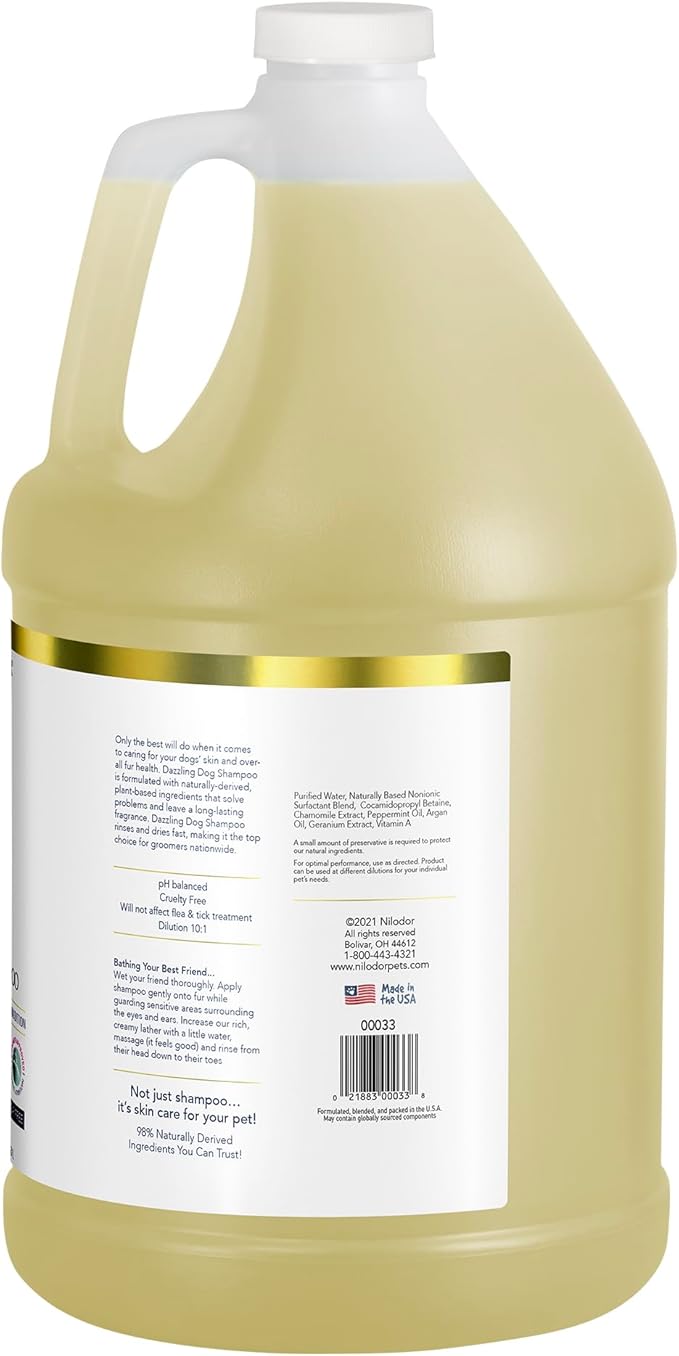 Bobbi Panter Dog Shampoo and Conditioner - Made in USA - All Natural 2-in-1 Formula for Nourish, Detangle &amp; Reduce Shedding - Concentrated 10:1 for Professional Groomers - Pear Scent, 1 Gallon