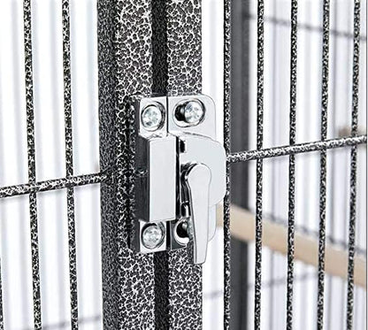 Combo Breeding Stacker Center Divided Breeder Bird Flight Double Rolling Cage with Side Breeding Nest Door (Black Vein, Triple Stack)