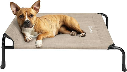 Veehoo Original Elevated Dog Cot - One-Sided Raised Headboard Cooling Pet Bed, Non-Slip &amp; Breathable, L, CWC2417A