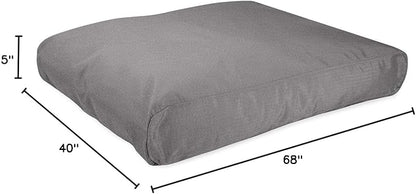 K9 Ballistics Tough Rectangle Pillow XXL Extra Large Dog Bed - Removable Cover, Washable, Durable &amp; Water Resistant Dog Bed Made for Big Dogs 68" x40 Light Gray Velvet
