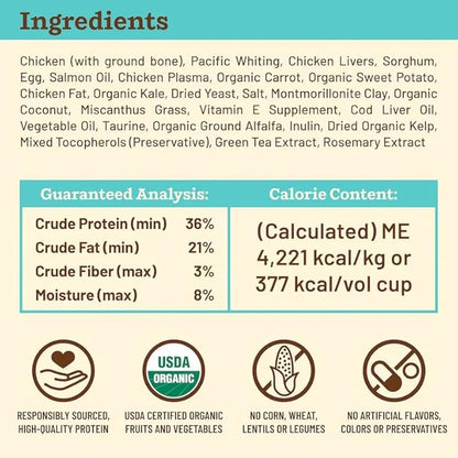 Primal Kibble in The Raw, Freeze Dried Cat Food, Chicken &amp; Fish, Scoop &amp; Serve, Made with Raw Protein, Whole Ingredient Nutrition, Crafted in The USA, Dry Cat Food, 24 Ounce (1.5 lb) Bag