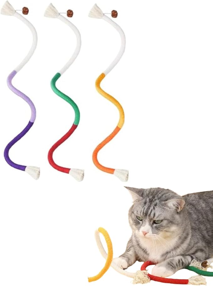 Celery Pets Cat Chew Rope,Catnip-Infused Organic Cotton Chew Rope Toys for Cats, Soft &amp; Safe Dental Chew Toys for Indoor Cats, Self-Play and Teeth Cleaning (3PCS)