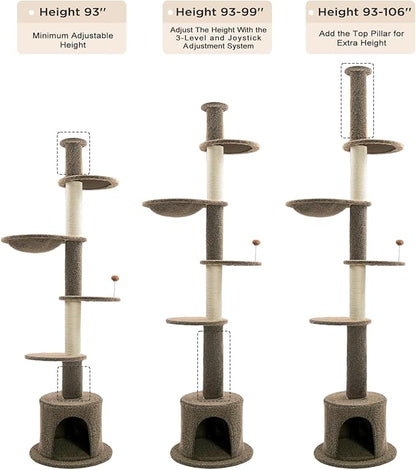 Made4Pets Floor to Ceiling Cat Tree 93-106&