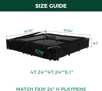 FXW Homeplus Unleashed Indoor Dog Playpen - Stress-Free and Safe Play, Heavy Duty 24 Inch 8 Wire Panels with Playpen Cover for Puppy and Small Dogs, White│Patented