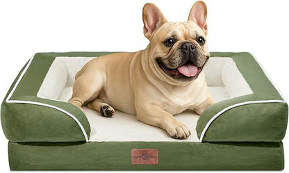 Comfort Expression Small Dog Beds Waterproof Orthopedic Foam Dog Sofa Beds for Medium Dogs Comfy Pet Bed with Washable Removable Cover &amp; Non-Slip Bottom(Small,Light Green)