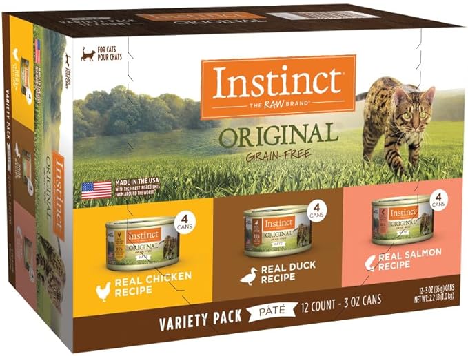 Instinct Original Grain Free Recipe Variety Pack Natural Wet Canned Cat Food by Nature&