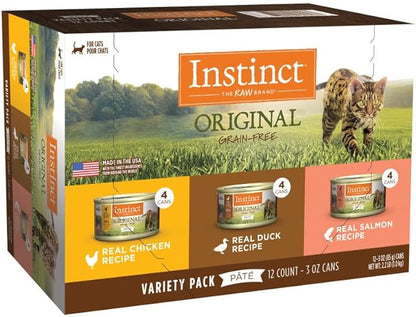Instinct Original Grain Free Recipe Variety Pack Natural Wet Canned Cat Food by Nature&