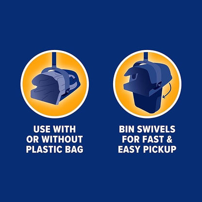 Arm &amp; Hammer Dog Pooper Scooper Swivel Bin &amp; Rake, Poop Scoop for Dogs, Black (2 Heavy Duty Scented Waste Bags Included)