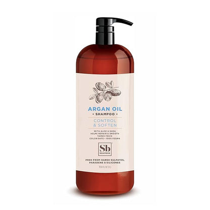 Soapbox Argan Oil Shampoo, Harsh Sulfate Free, Paraben &amp; Silicone Free, Color Safe, and Vegan Hair Shampoo | Control &amp; Soften Shampoo (33.8 Ounces)