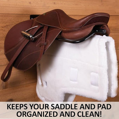 Saddle Rack with Pad Bar for Horse Enthusiast | Heavy-Duty Saddle Rack Wall Mount | Western &amp; English Saddle Rack | Keeps Tack Organized