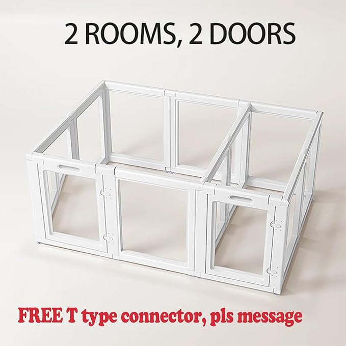 Clear Acrylic Dog Playpen Indoor, Easy Assemble Clear Pen for Pet Puppy Pig, 【𝐅𝐑𝐄𝐄 𝐓 𝐭𝐲𝐩𝐞 𝐩𝐢𝐞𝐜𝐞-𝐂𝐮𝐬𝐭𝐨𝐦𝐞𝐫 𝐬𝐞𝐫𝐯𝐢𝐜𝐞】 Sturdy &amp; Easy Cleaning Dog Fence (23.6" H, Door+Panel)