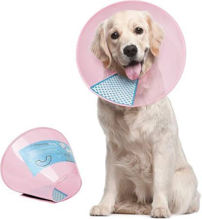 Supet Dog Cone Collar Adjustable After Surgery, Comfortable Pet Recovery Collar &amp; Cone for Large Medium Small Dogs, Elizabethan Dog Neck Collar Plastic Practical
