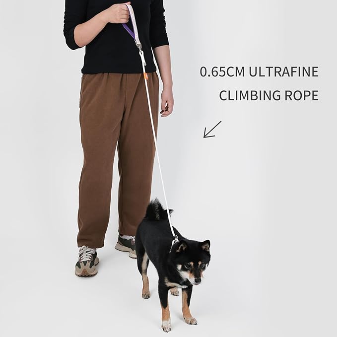 Dog Anti-Slip Leash 5FT with Metal Stopper - Durable No-Pull Training Lead for Small, Medium &amp; Large Dogs - Comfortable Handle Nylon Rope, Tangle-Free Pet Walking Leash (Beige, 5.6FT)