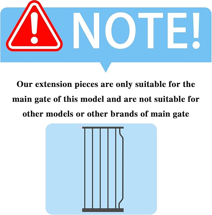 Extra Wide Baby Gate With 14.17in Extensions - Walk Through Pressure Mount Auto Close Child Safety Gate (Black, Extension-14.17"/36cm)
