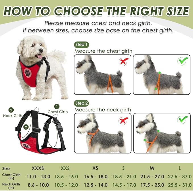 SlowTon Dog Seat Belt Harness for Car, Dog Car Harness Adjustable Mesh Breathable &amp; Dog Seatbelt Safety Tether with Elastic Bungee for Small Medium Large Pets(Red, Single Clip, XXXS)