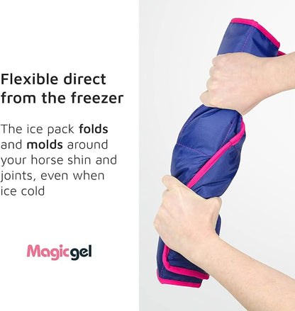 Magic Gel Horse Ice Pack with Carry Case - Single Ice Boots | Cooling Horse Leg Wraps for Hock, Ankle, Knee, Legs, Boots, and Hooves | Horse Tack &amp; Horse Supplies &amp; Ideal Gift for Horse Lovers Women