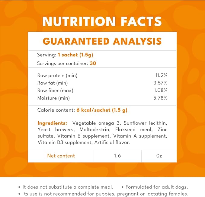 BIOFUR: Omega 3 Supplement for Cats &amp; Dogs - Puppy Essentials &amp; Dog Allergy Relief - Vitamins, Minerals for Feline &amp; Canine Skin, Coat Health, Nutrition, Well-Being, Orange