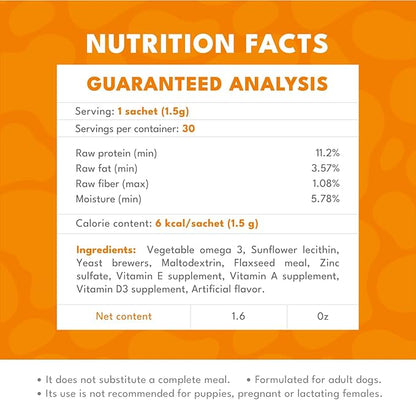 BIOFUR: Omega 3 Supplement for Cats &amp; Dogs - Puppy Essentials &amp; Dog Allergy Relief - Vitamins, Minerals for Feline &amp; Canine Skin, Coat Health, Nutrition, Well-Being, Orange