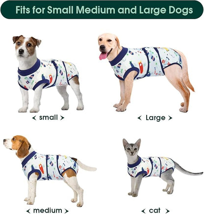 Kuoser Recovery Suit for Dogs Cats After Surgery, Professional Pet Recovery Shirt Dog Abdominal Wounds Bandages, Substitute E-Collar &amp; Cone,Prevent Licking Dog Onesies Pet Surgery Recovery Suit