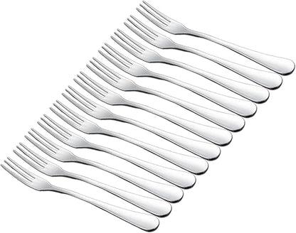 Crab Stainless Steel Forks,Small Appetizer Fork 3 Prong Tasting Escargot Forks Portable Cocktail Salad Fruit Forks for Kitchen Accessory Wedding Party,Set of 12, 4.8 Inches