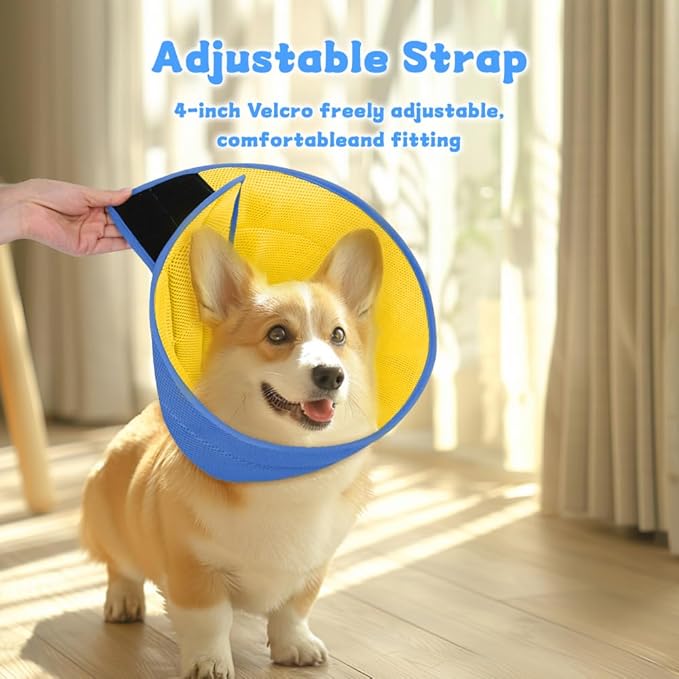 Soft Dog Cone Recovery Collars &amp; Cones After Surgery for Medium Large Dogs, Comfy Ecollars to Stop Licking, Adjustable, Dog Ecollars for Recovery Plastic: Superior Support Fabric: Soft Comfort, XL